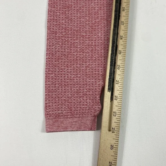 Gymshark Leggings Womens Pink Seamless High Waist Textured Yoga Gym Pants - Picture 3 of 9